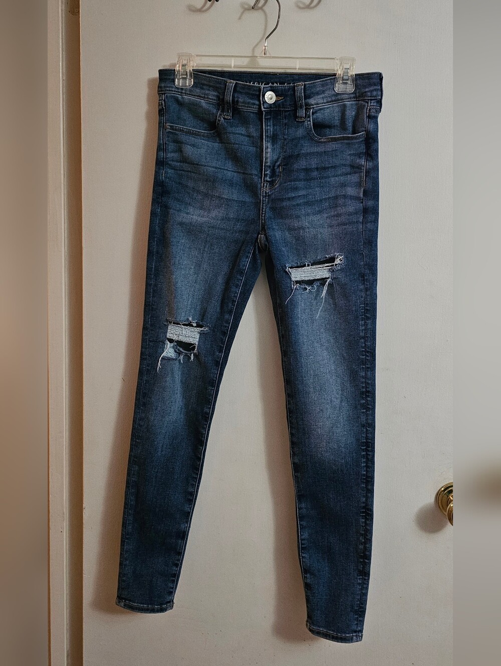 American Eagle Outfitters Light and Dark Blue Stretch Jeans